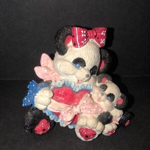 Vintage Enesco “Fur-ever Tugging At My Heart” Pandannas Figurine